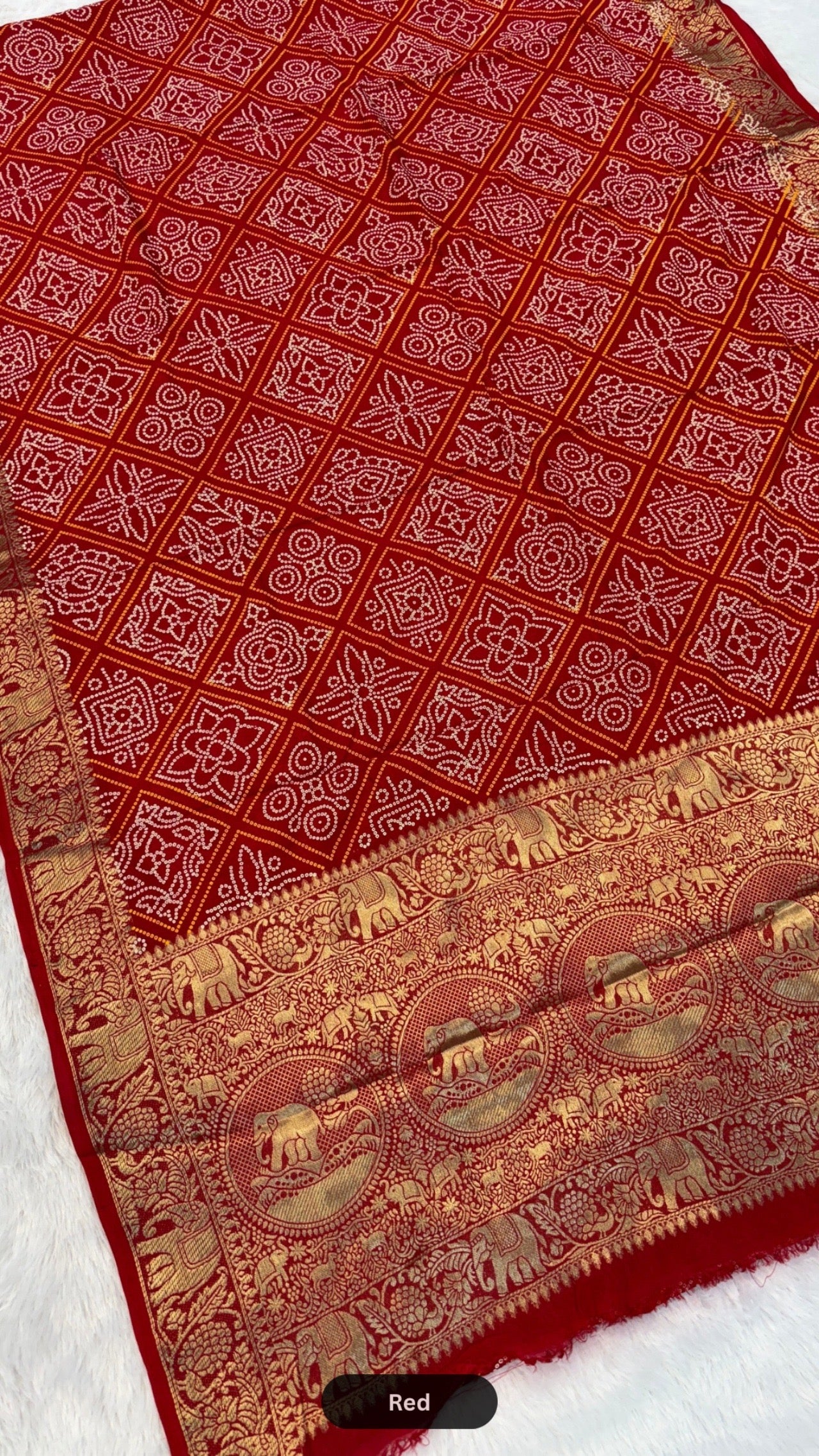 Royal Banarasi Gharchola Bandhani Saree (Gajratan)