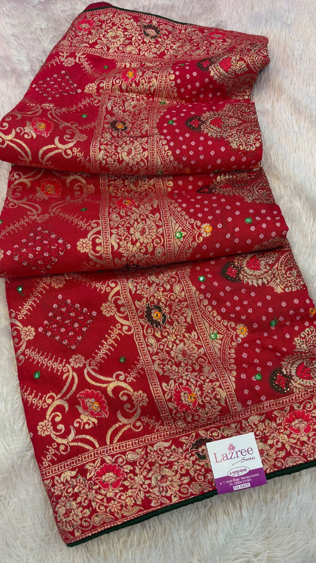 Bandhej Saree With Siroski Work (Youtube Collocation) Vol.2