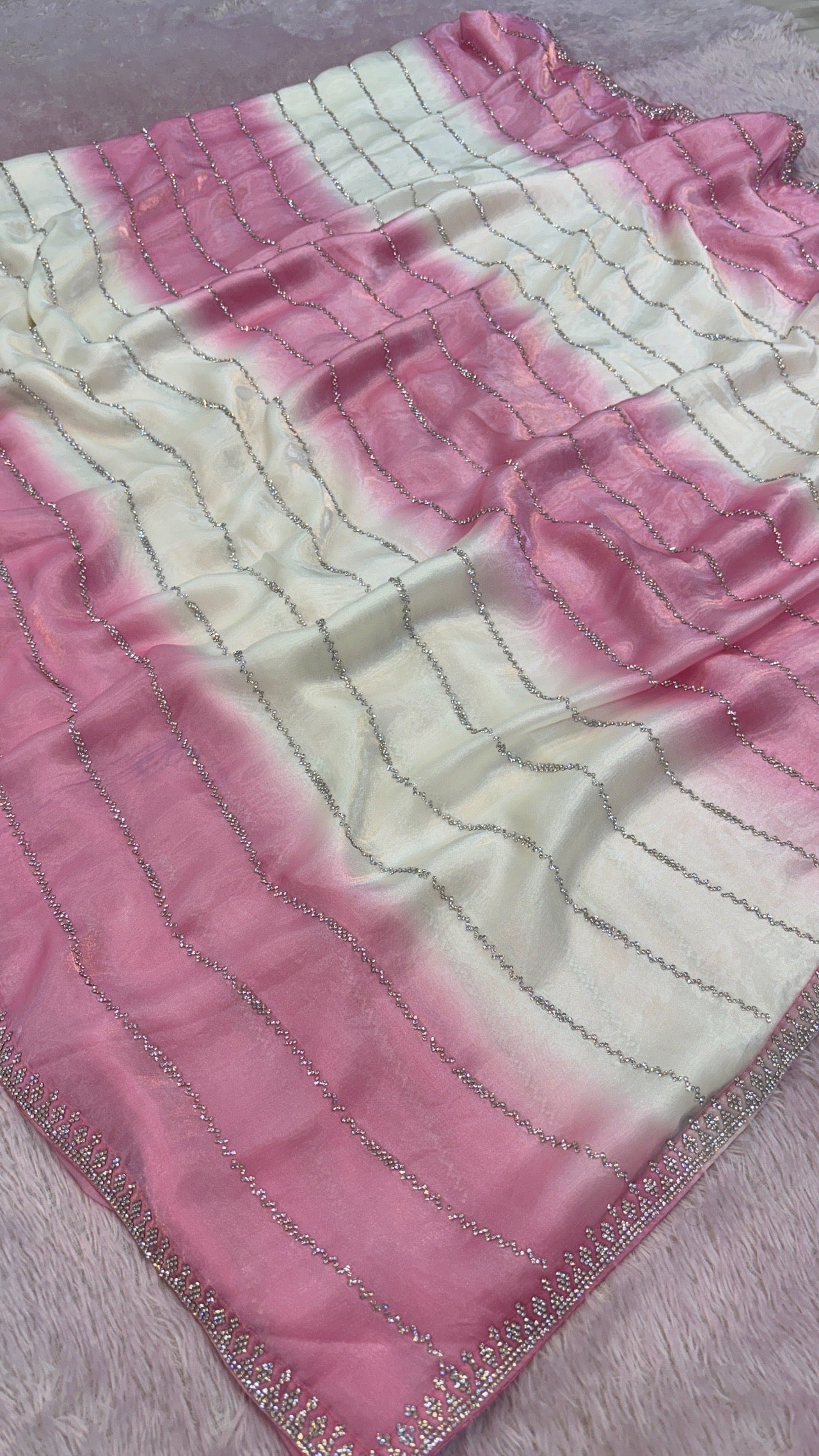 Premium Designer Saree (Pink)