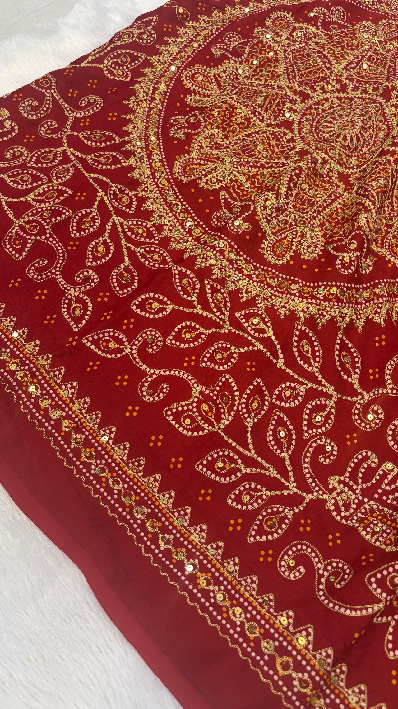 SvarṇaVastra :- Untouched and Sacred Saree with Sequence Work (Sudarshana Chakra)