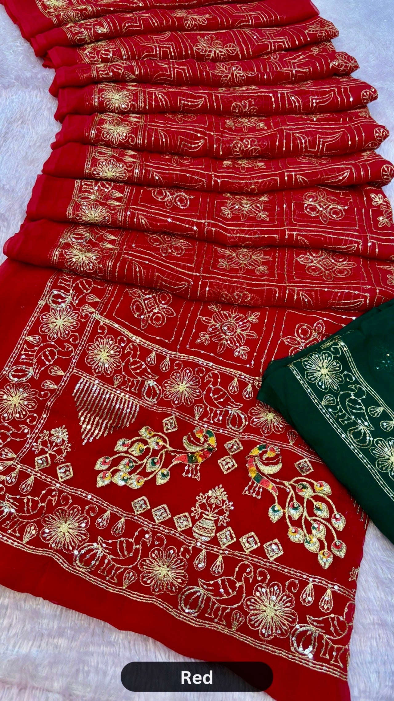 Swastik Heritage Gharchola Saree with Sequence Work