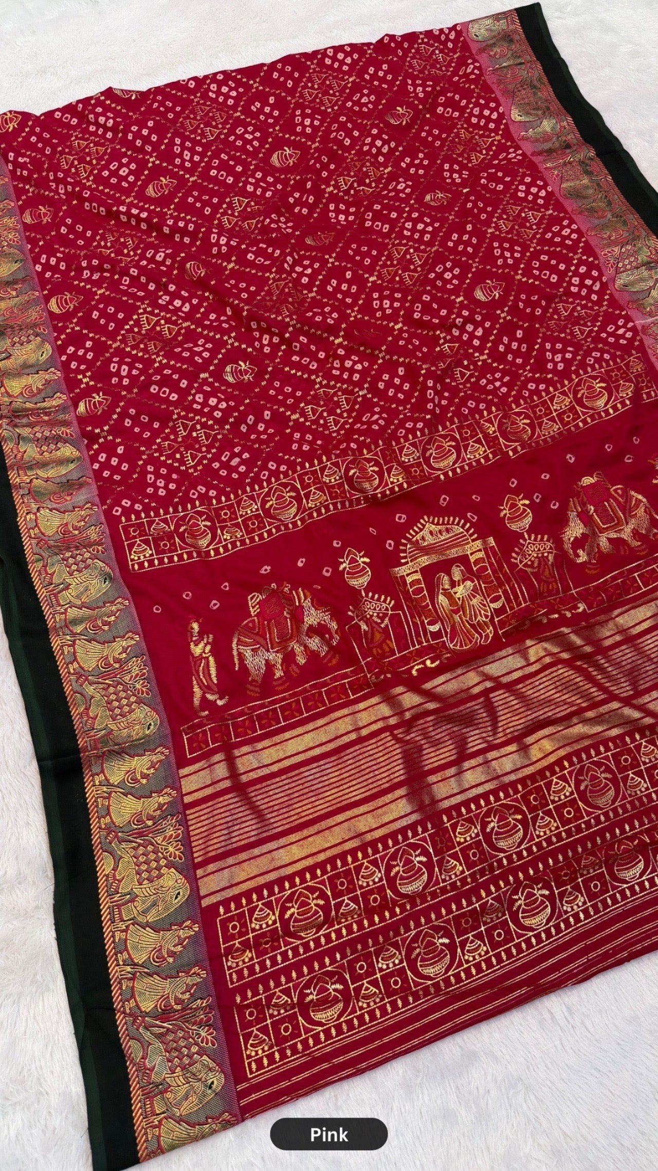 Gharchola Bandhej Rajawadi Saree