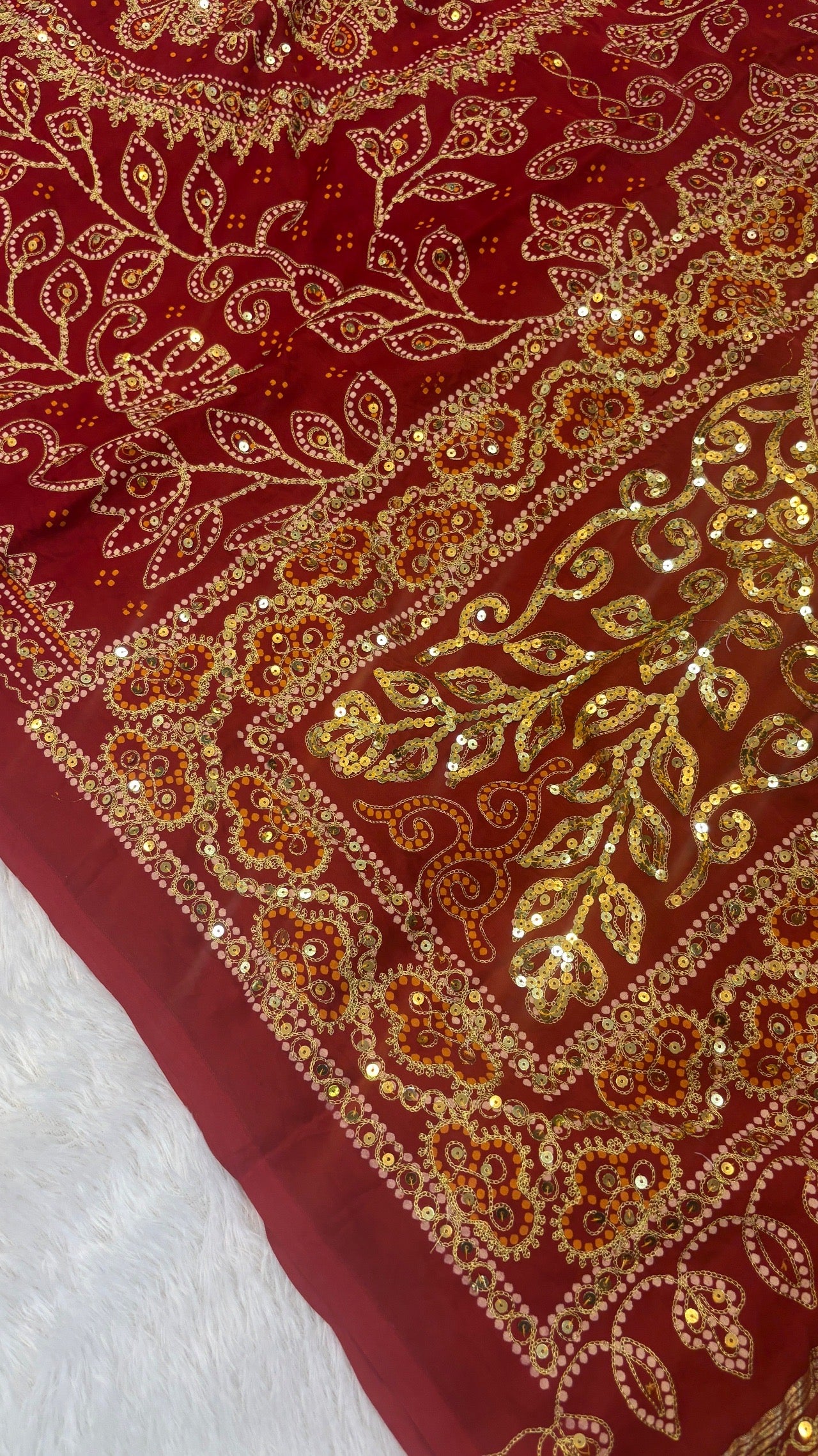 SvarṇaVastra :- Untouched and Sacred Saree with Sequence Work (Sudarshana Chakra)
