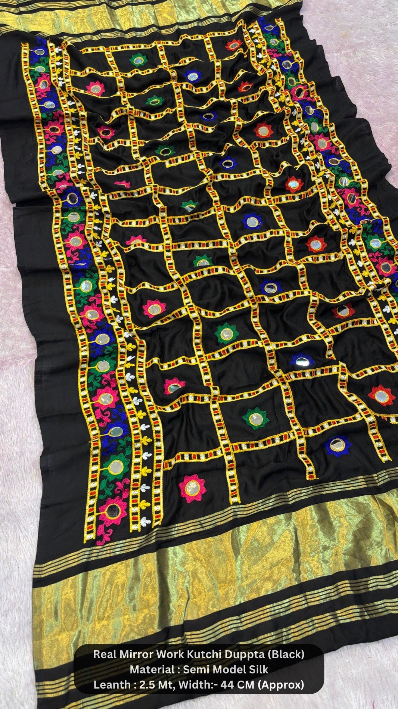 Real Mirror Kutchi Work Duppta (70+ Original Mirror)