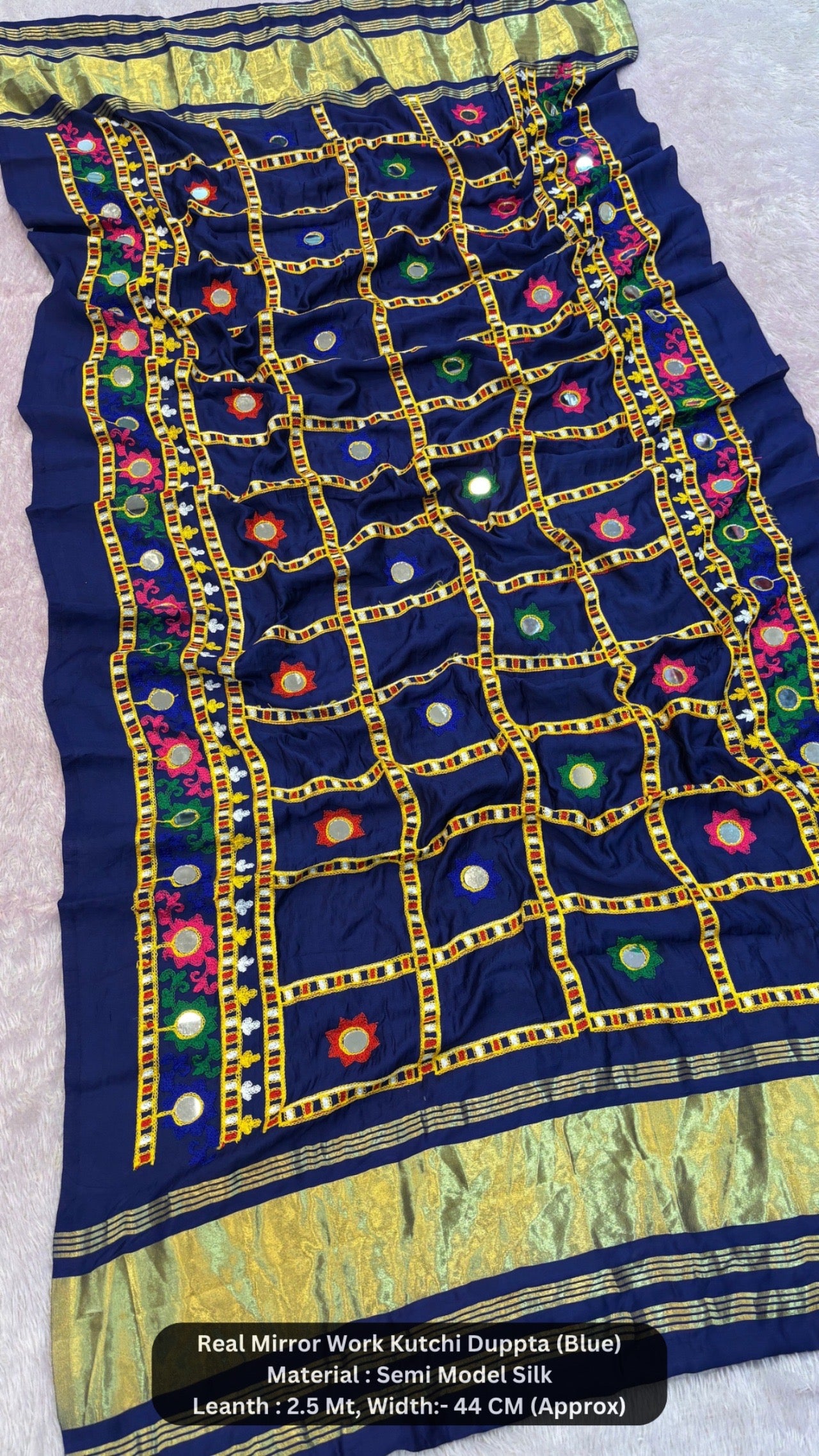 Real Mirror Kutchi Work Duppta (70+ Original Mirror)