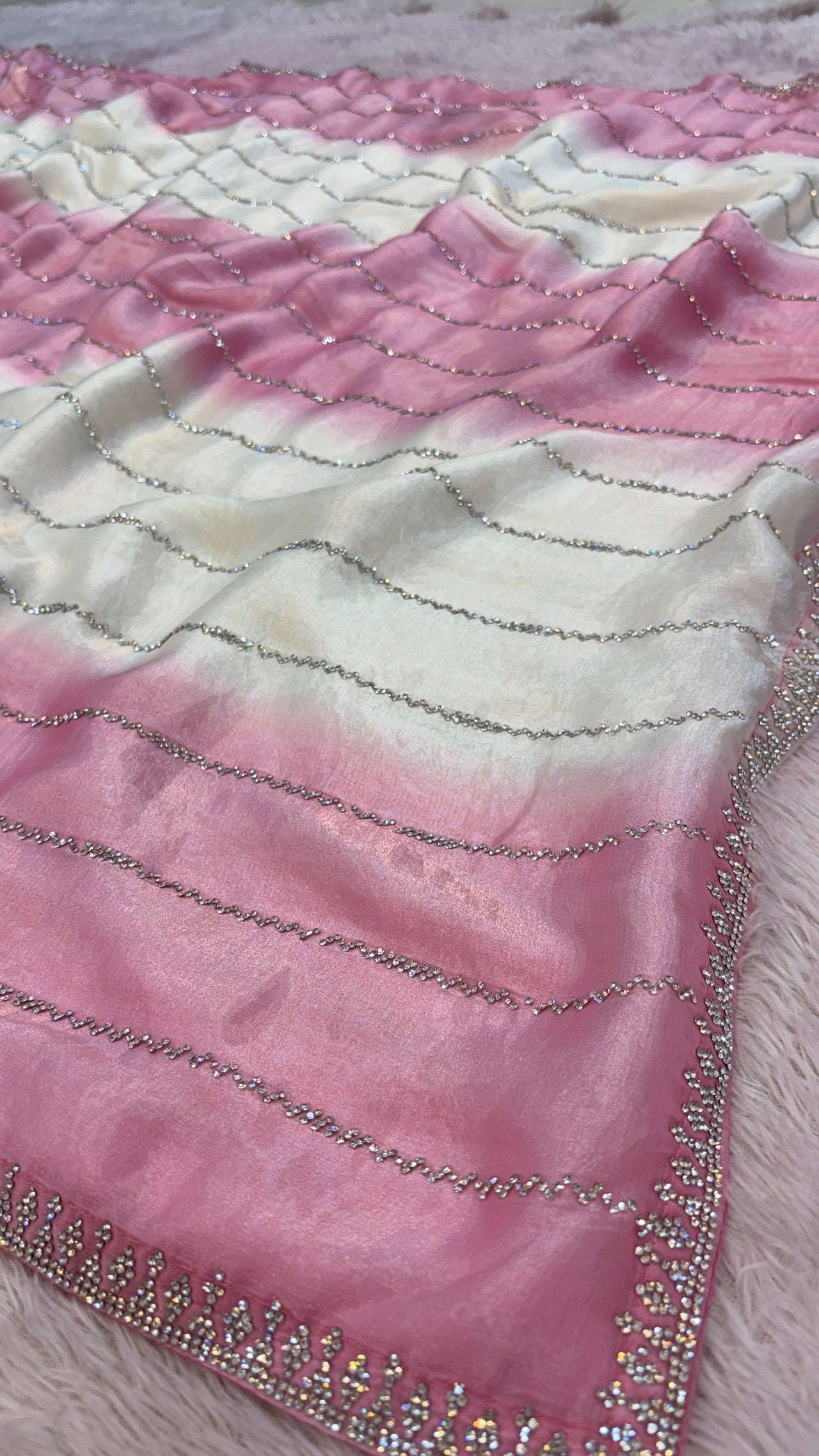 Premium Designer Saree (Pink)