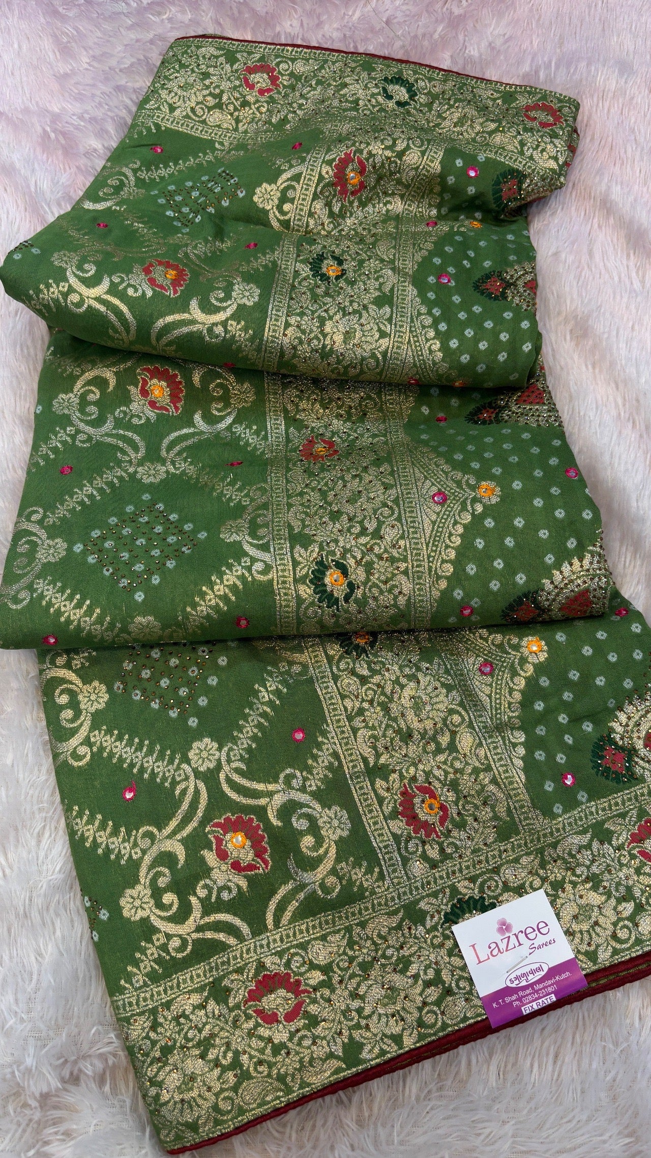 Bandhej Saree With Siroski Work (Youtube Collocation) Vol.2