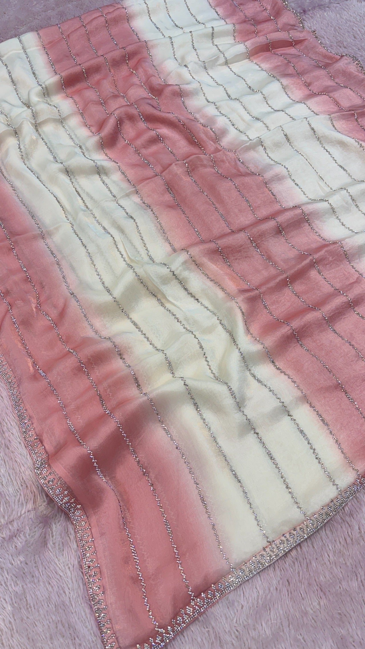 Premium Designer Saree (Peach)