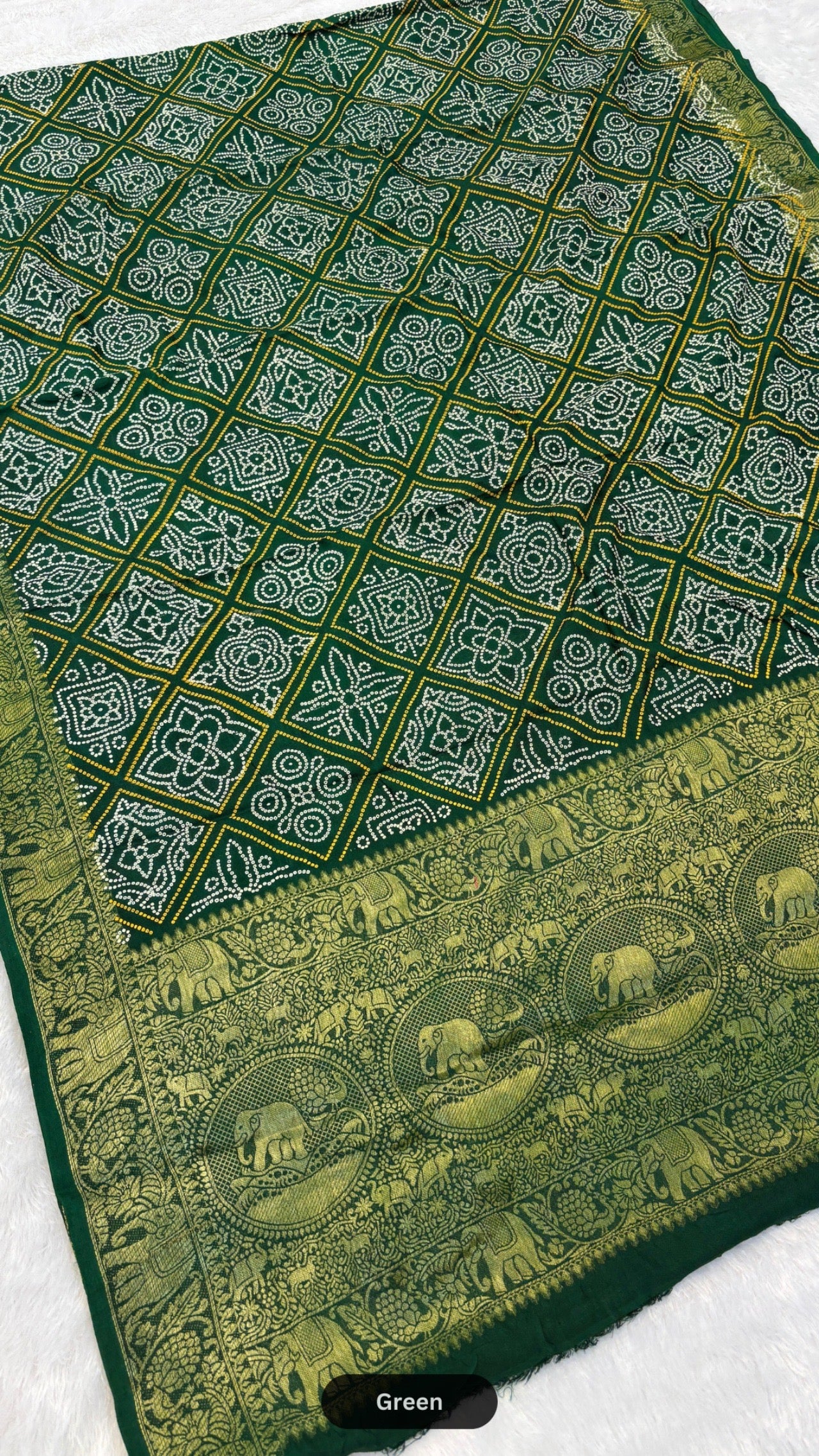 Royal Banarasi Gharchola Bandhani Saree (Gajratan)