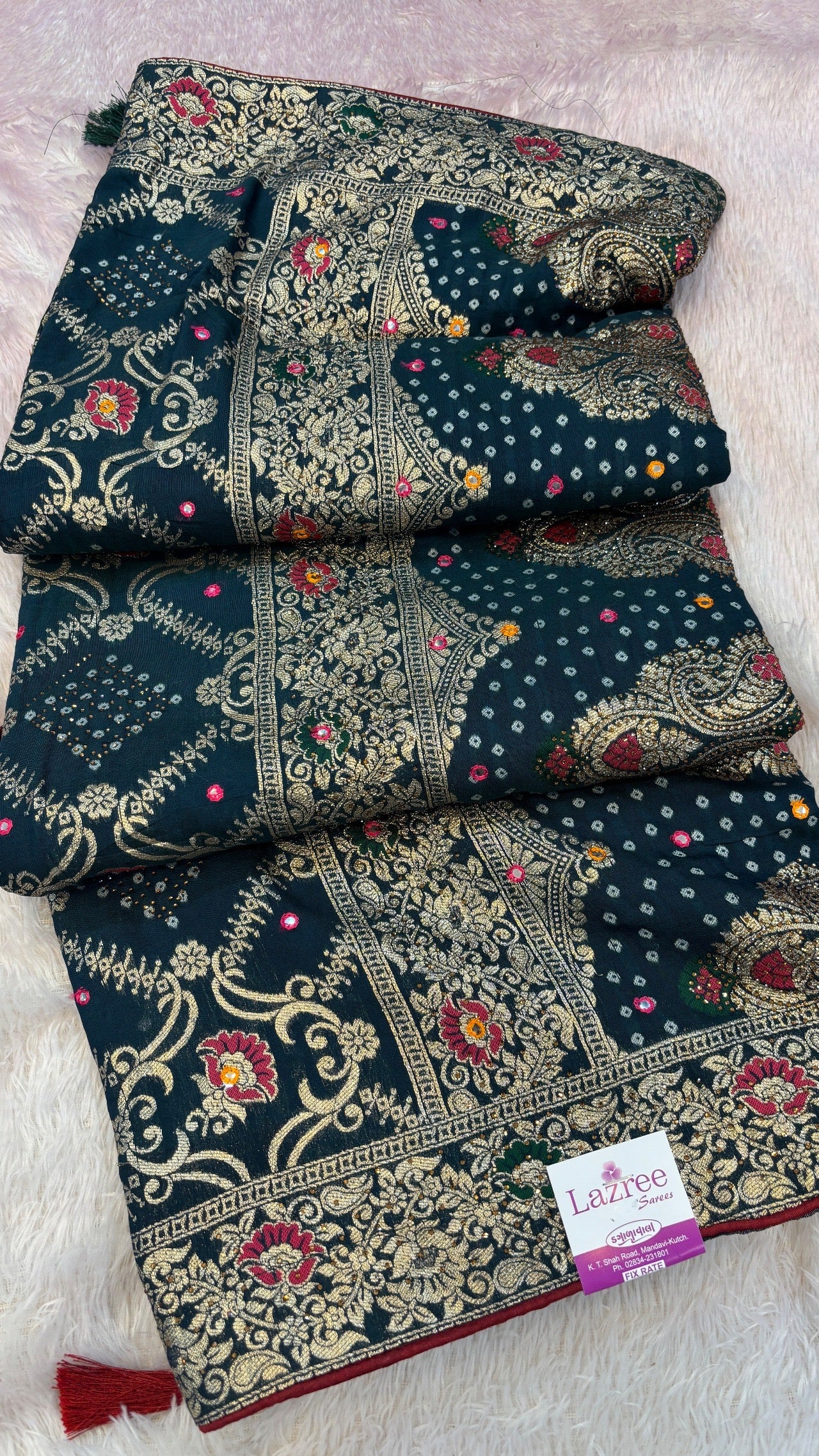 Bandhej Saree With Siroski Work (Youtube Collocation) Vol.2