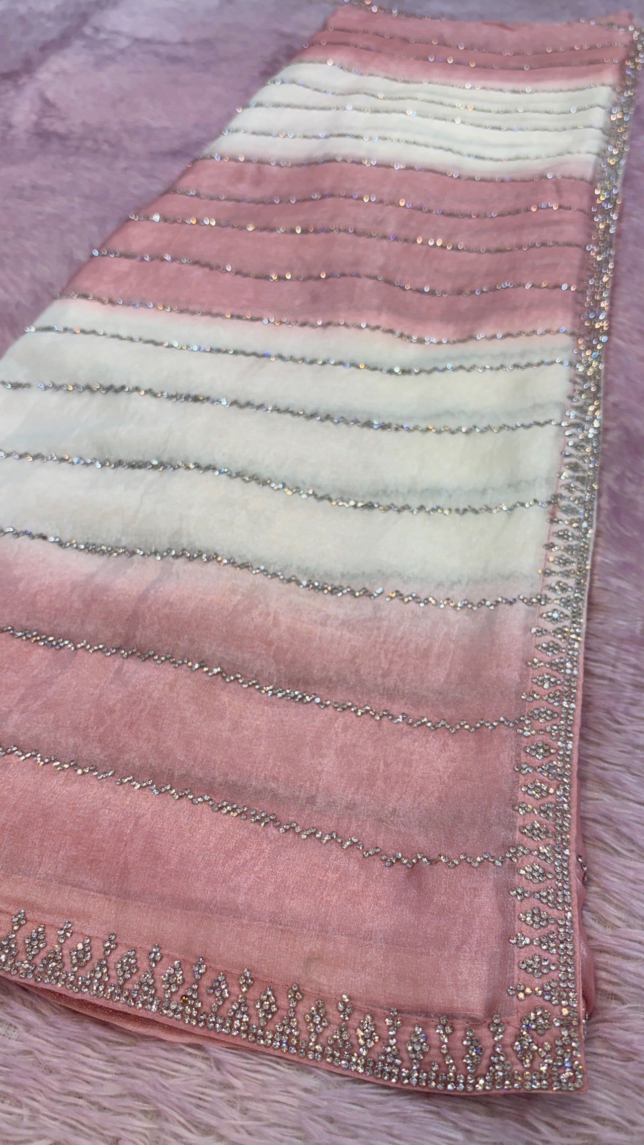 Premium Designer Saree (Peach)
