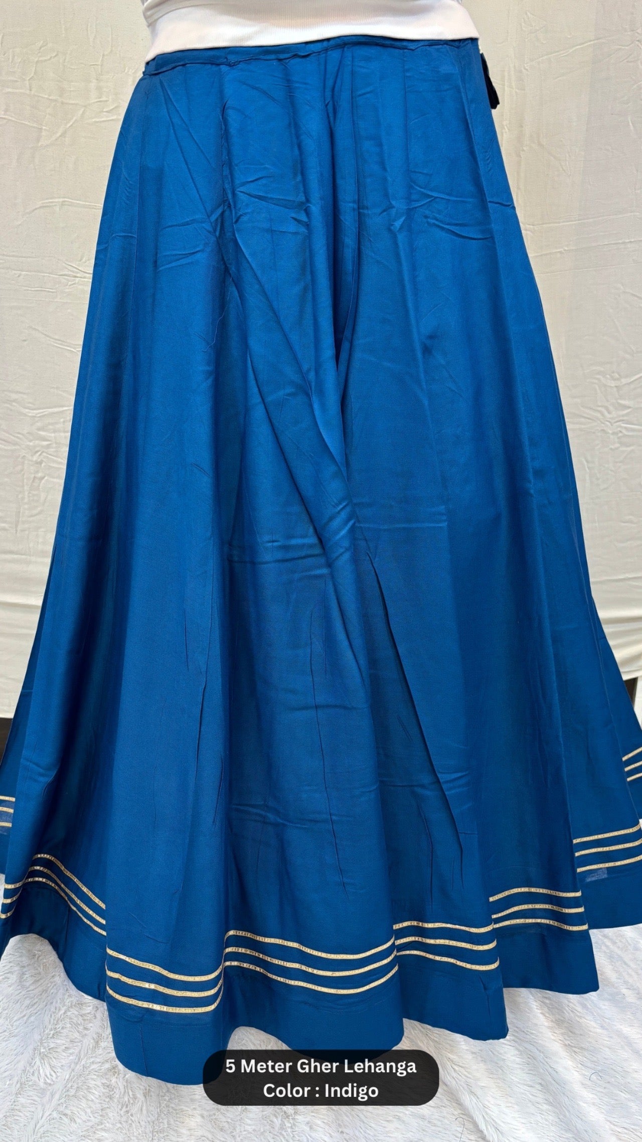 Plain Lehanga with Border (5 Meter Gher)