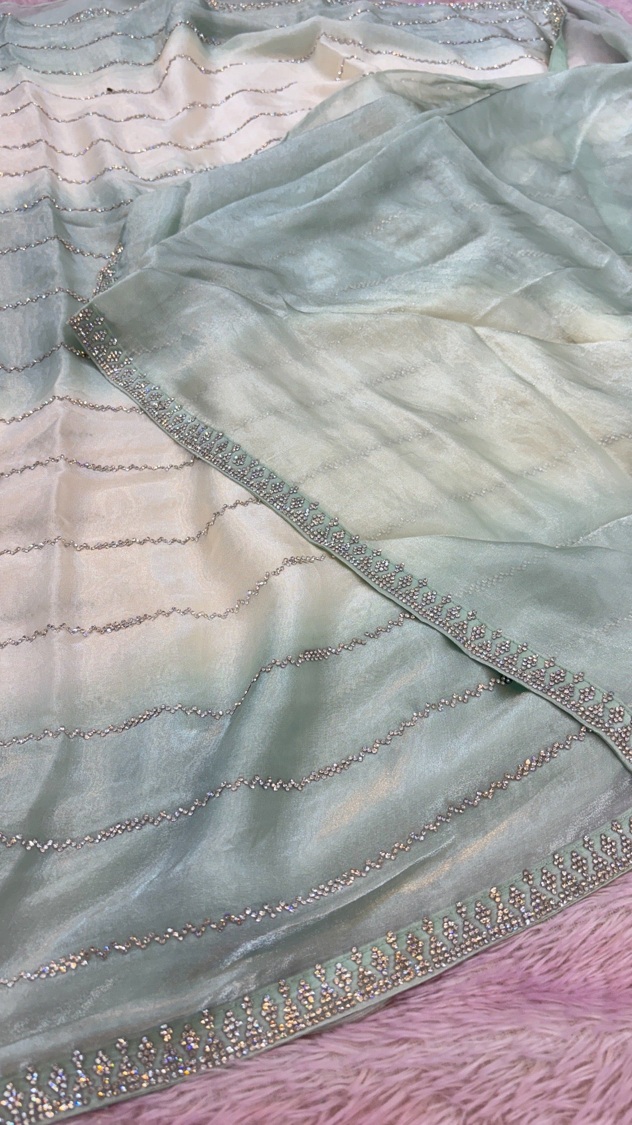 Premium Designer Saree (Mint)