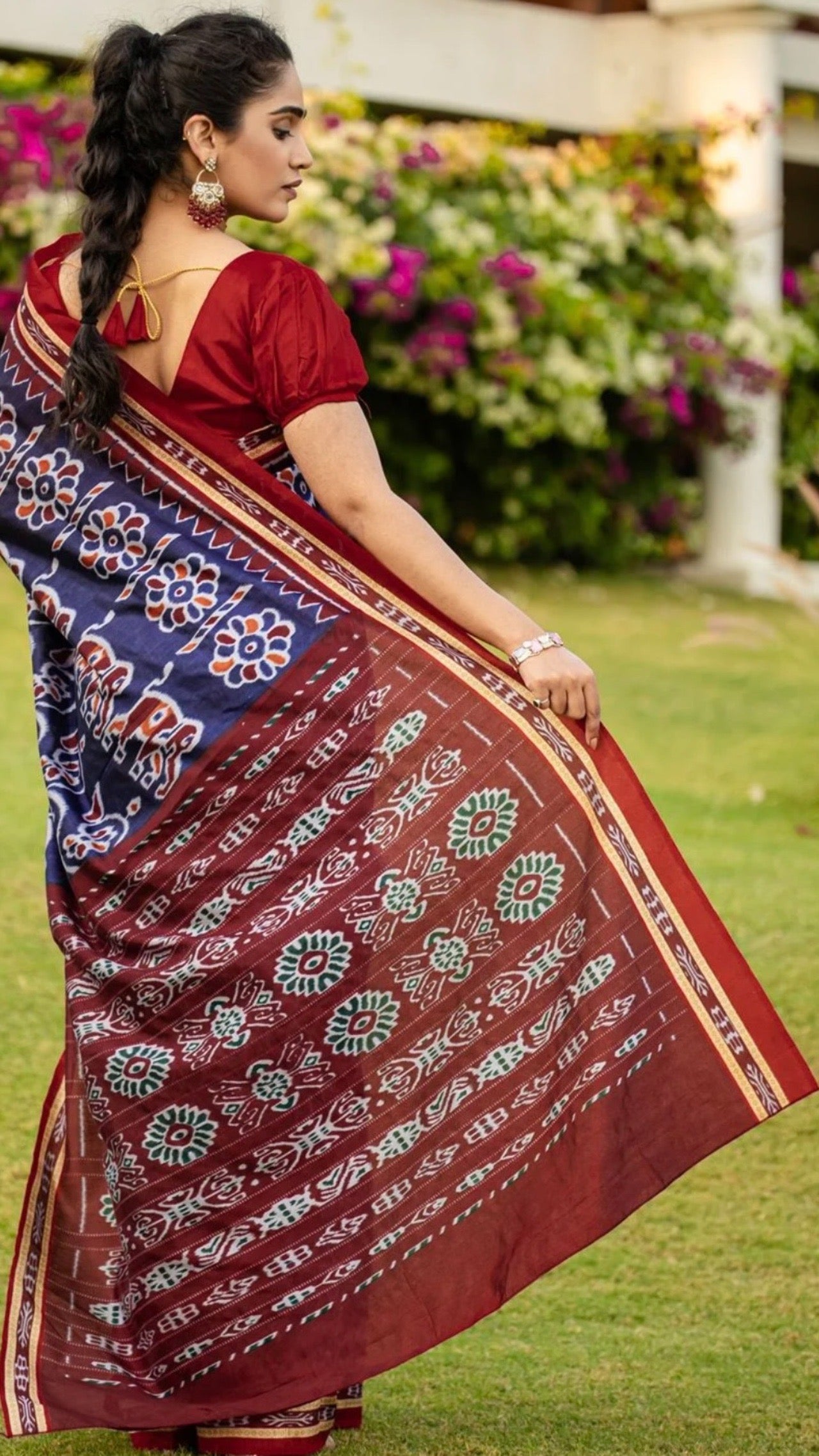 Ethnic Blue Patola Saree