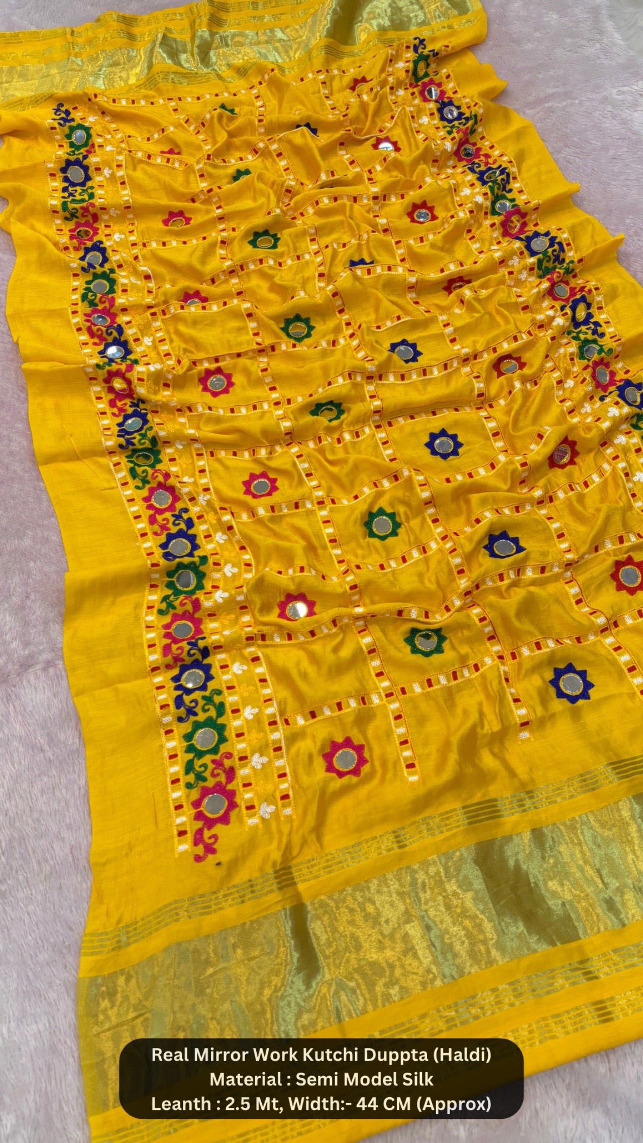 Real Mirror Kutchi Work Duppta (70+ Original Mirror)