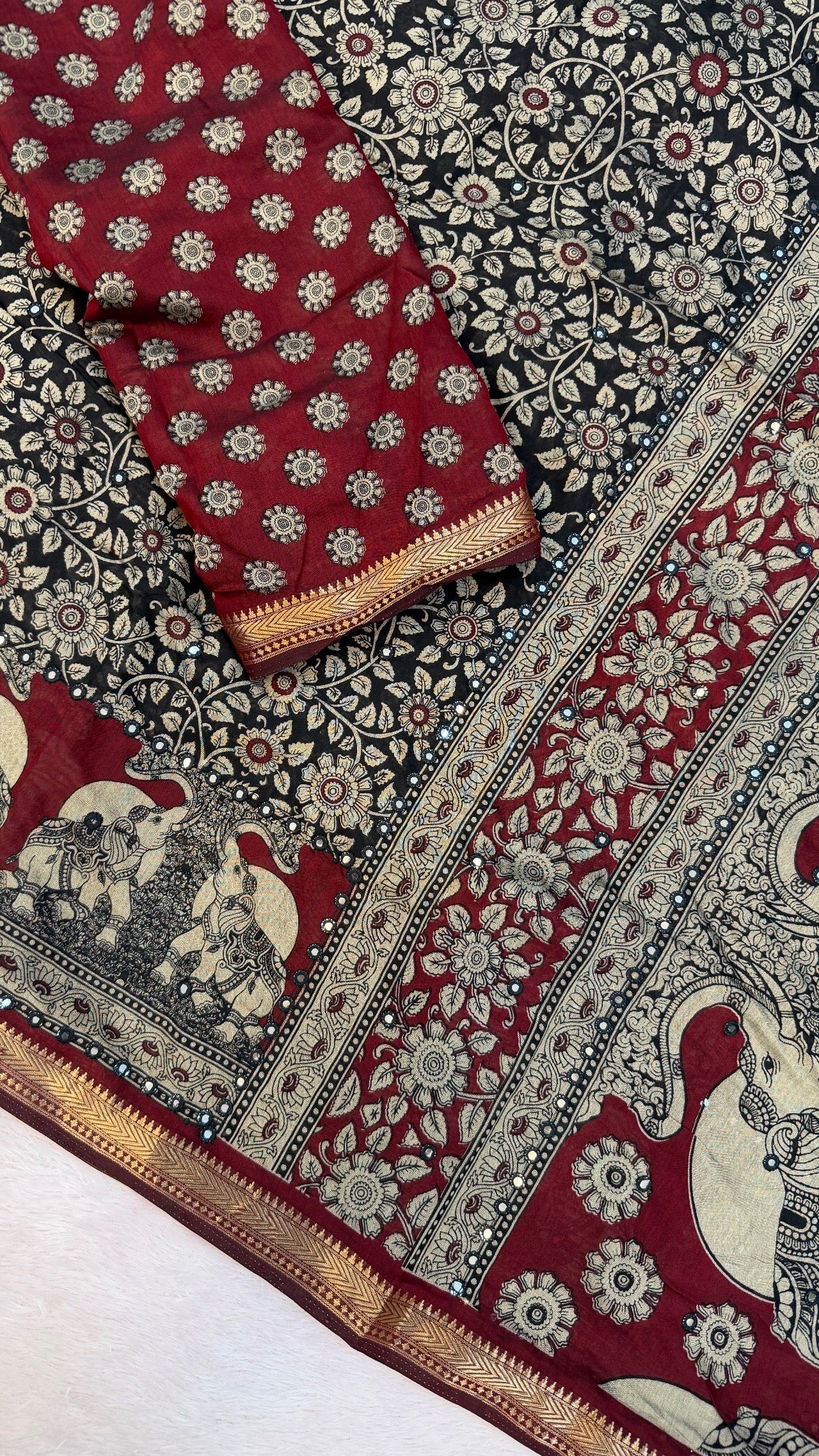 Pure Mul Cotten Mirror Saree