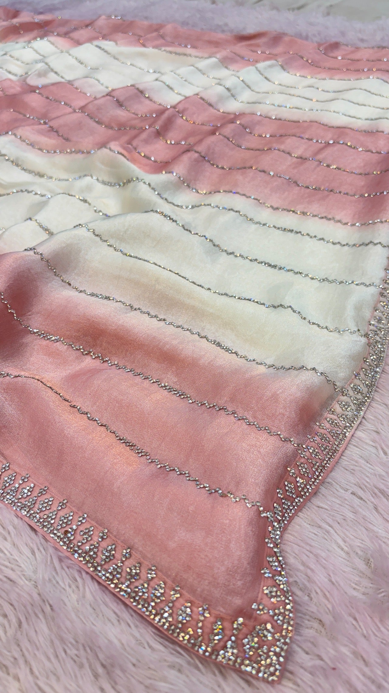 Premium Designer Saree (Peach)