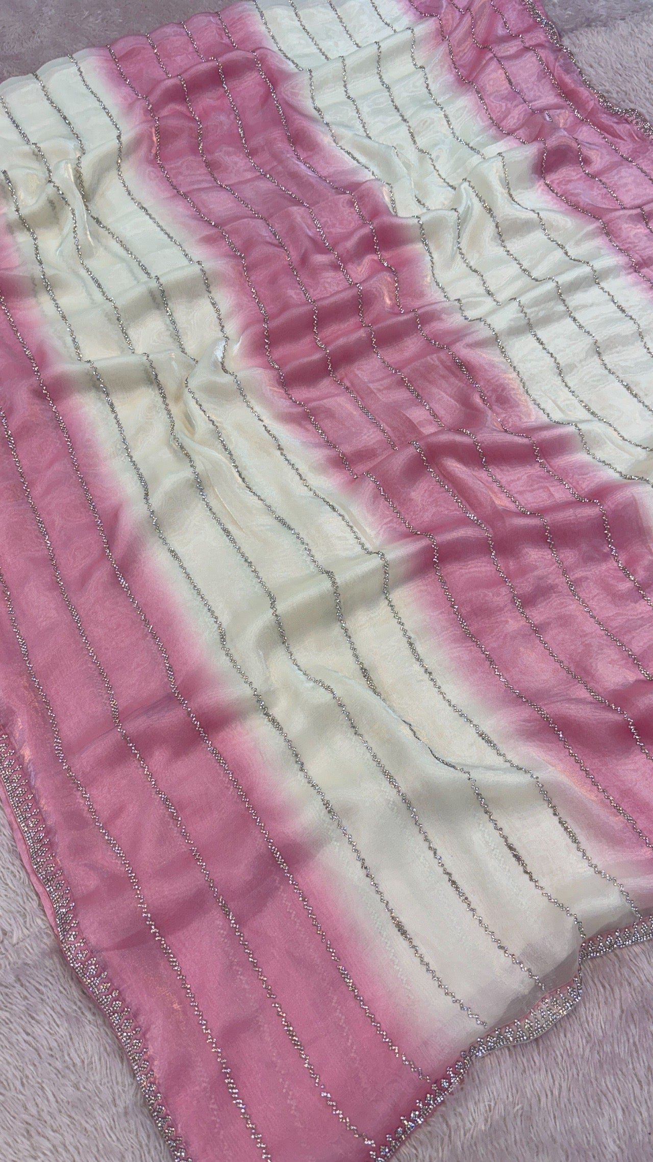 Premium Designer Saree (Pink)