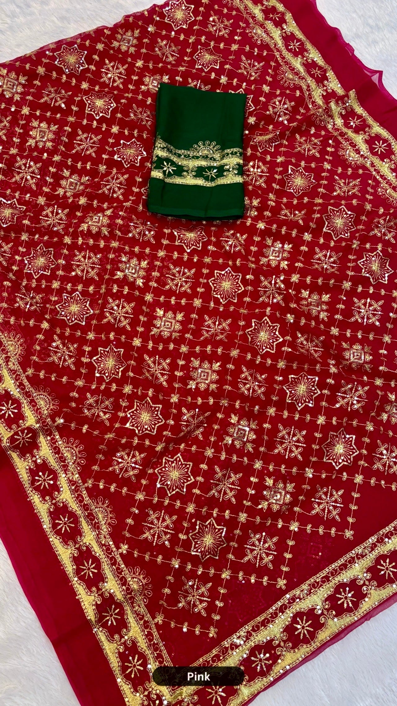 Heavy Vintage Gharchola Saree with Sequence Work
