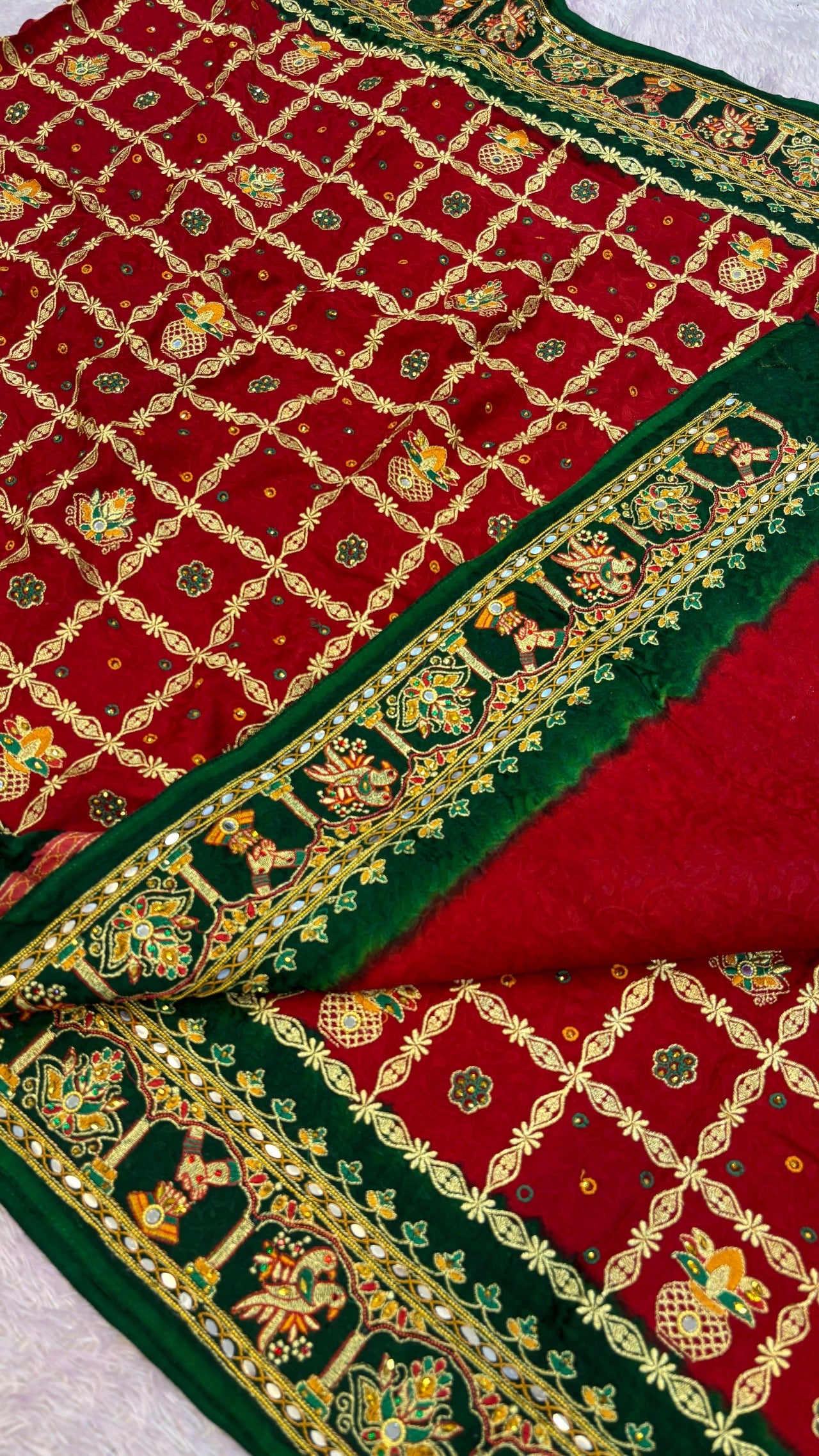 Kutchi Gharchola Saree (Hast Melap)