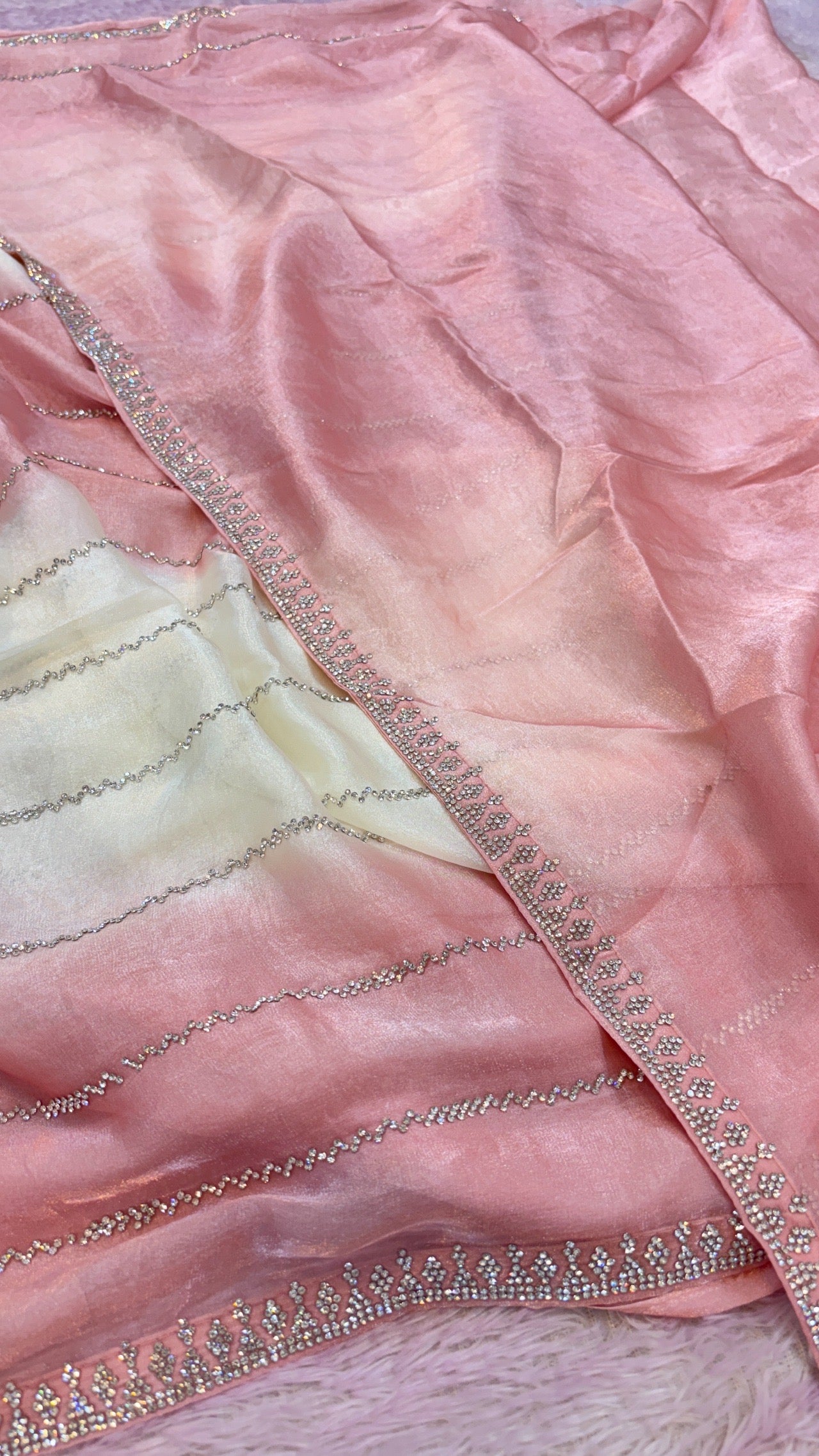 Premium Designer Saree (Peach)