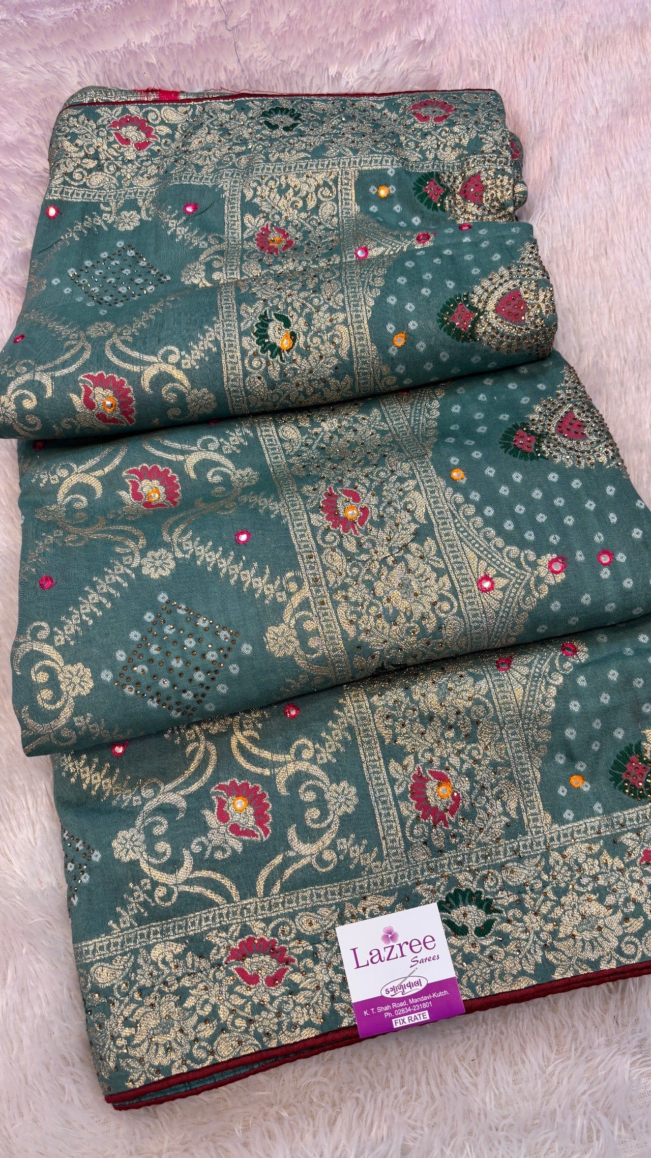 Bandhej Saree With Siroski Work (Youtube Collocation) Vol.2