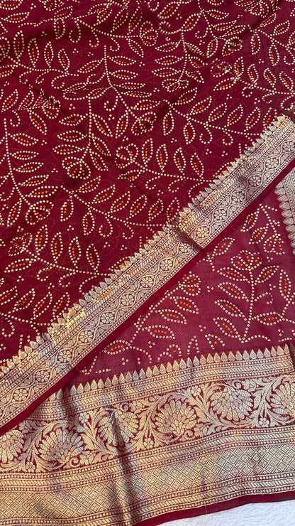 Banarasi Ambadal Bandhani Saree : VJ