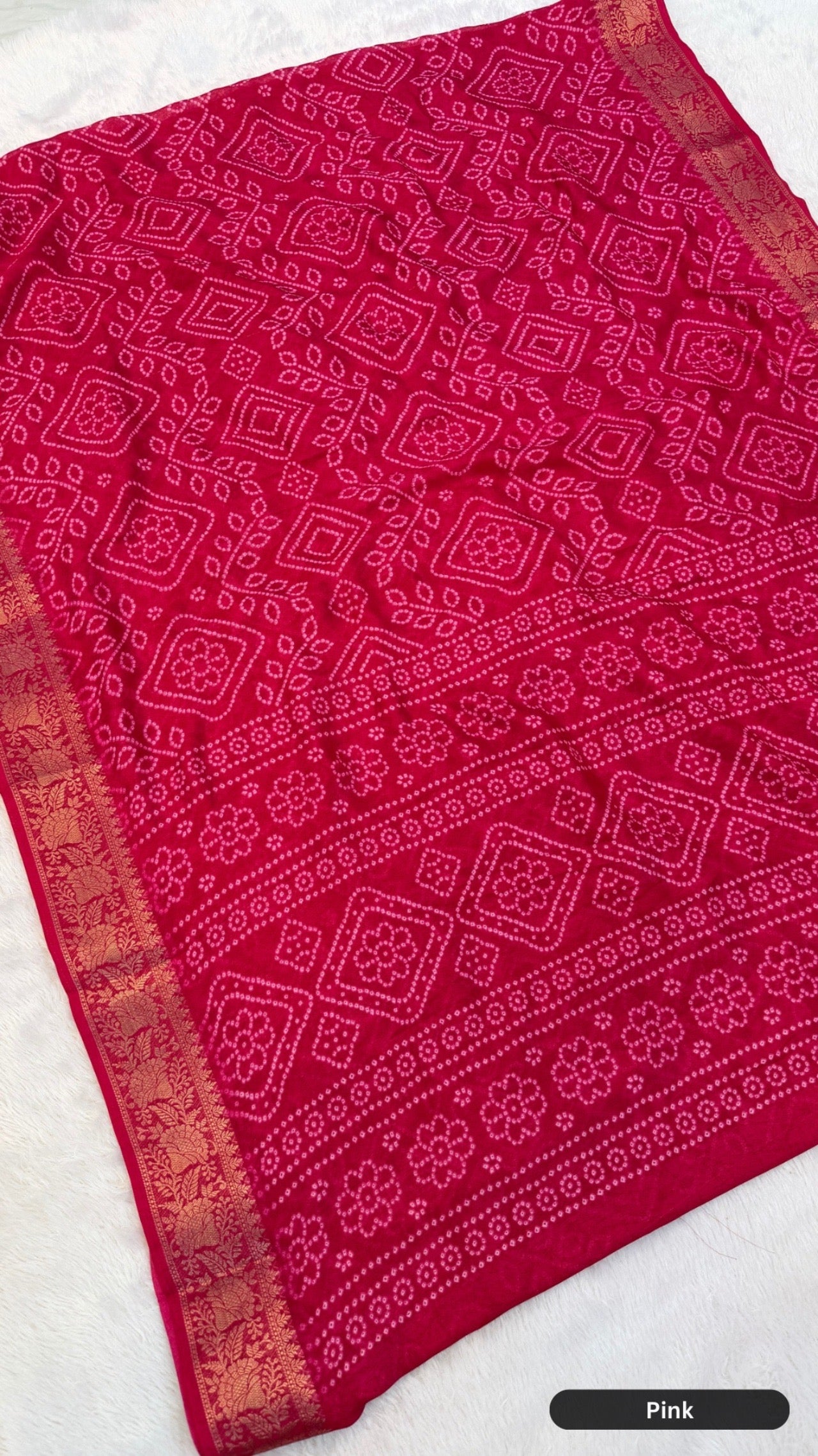 Chiffon Bandhani Saree - Perfect Festive pick !!