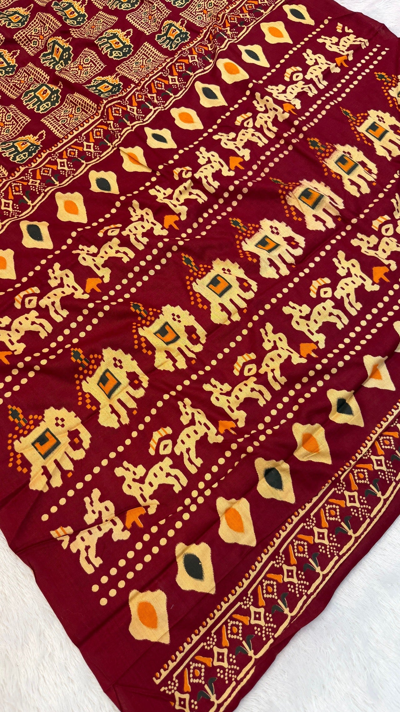 Patola Bandhej Saree (Rayon Silk)