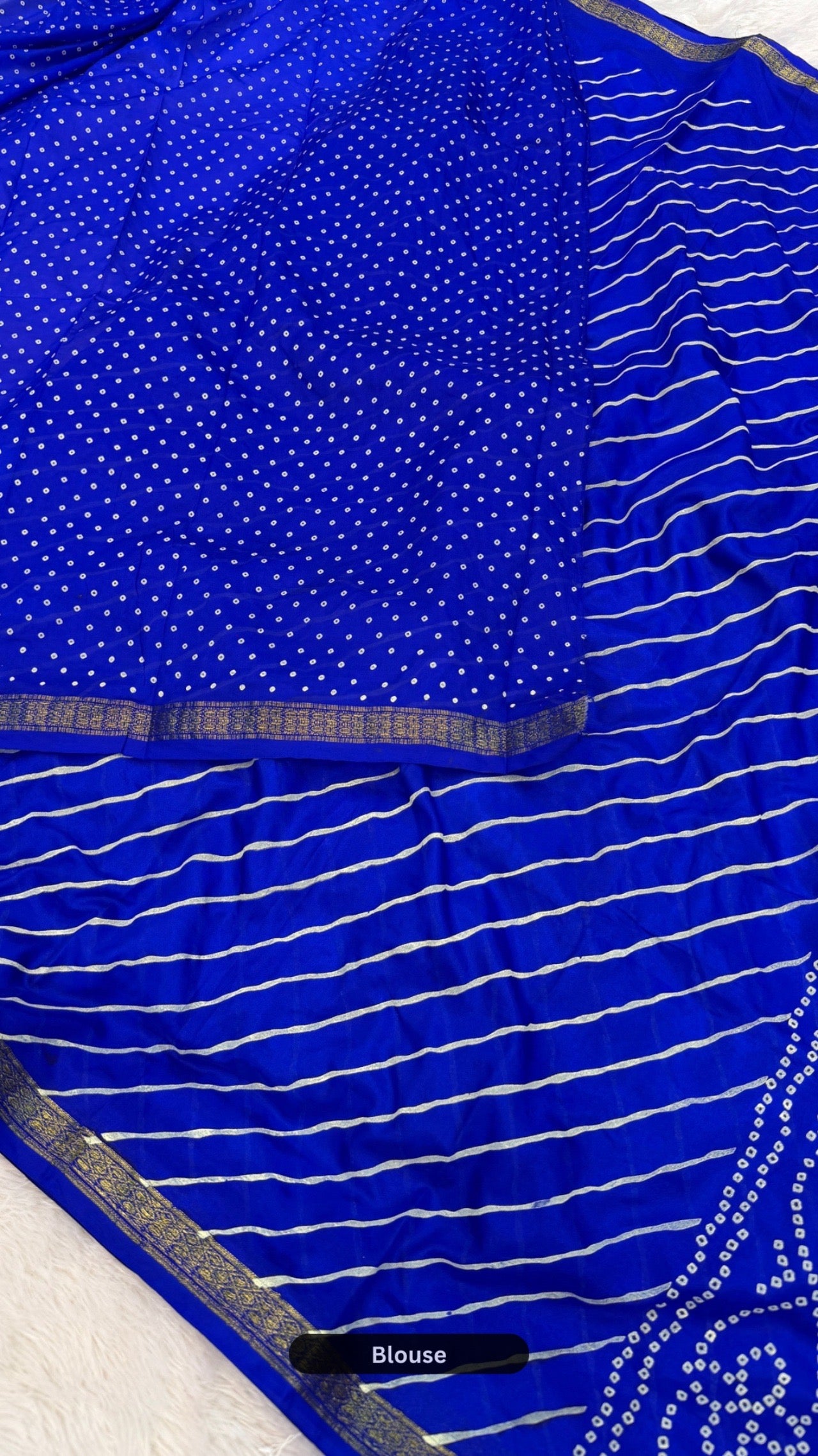 Art Silk Lehariya Bandhani Saree
