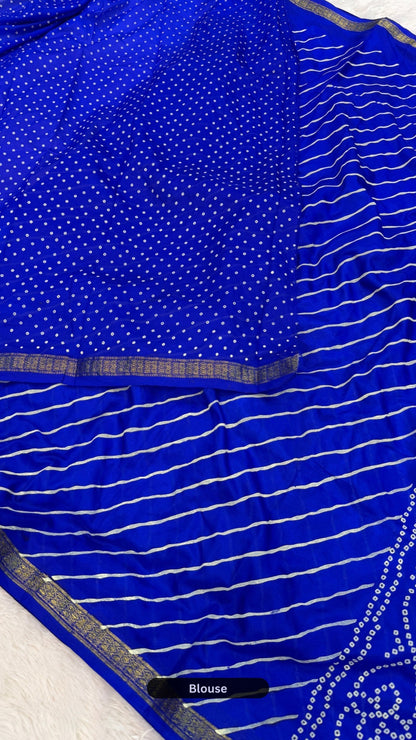 Art Silk Lehariya Bandhani Saree