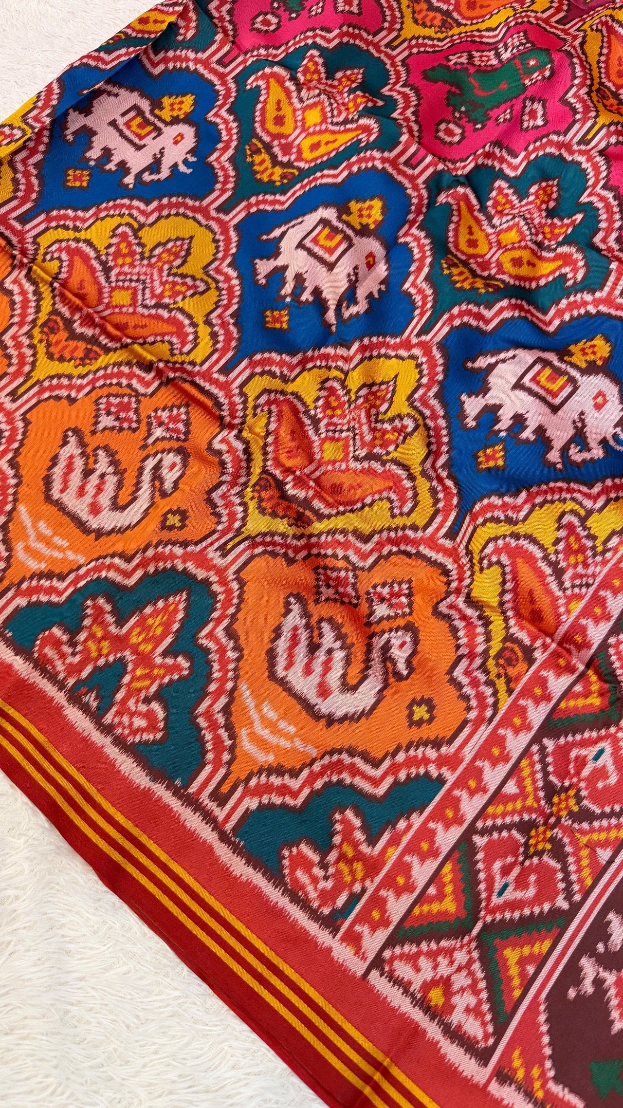 New Semi Ikkat Patola Saree with Beautiful Tussle Vol.2