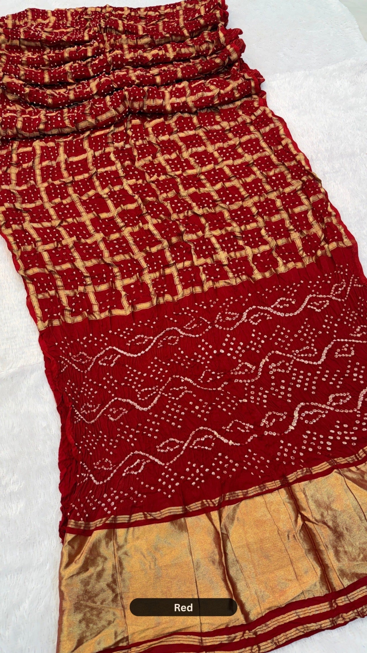Real Bandhej Gharchola Saree By Kutchi Artisnas