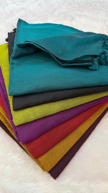 Handloom Plain - Kalamkari Blouse Saree