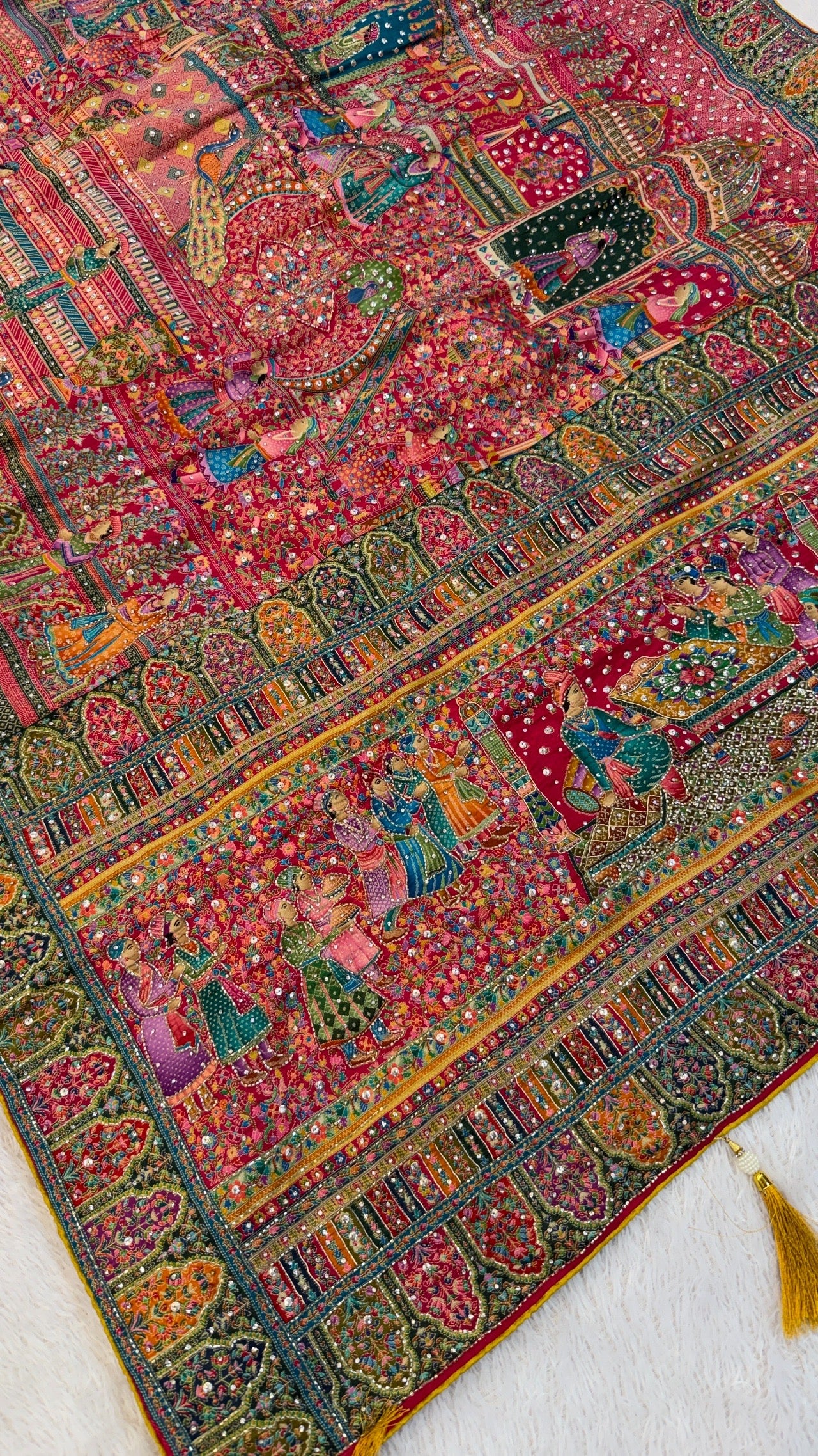 Pure Kalamkari Real Handwork Saree (3)