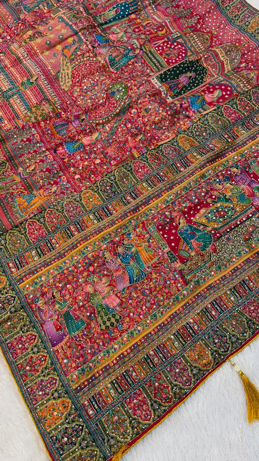 Pure Kalamkari Real Handwork Saree (3)