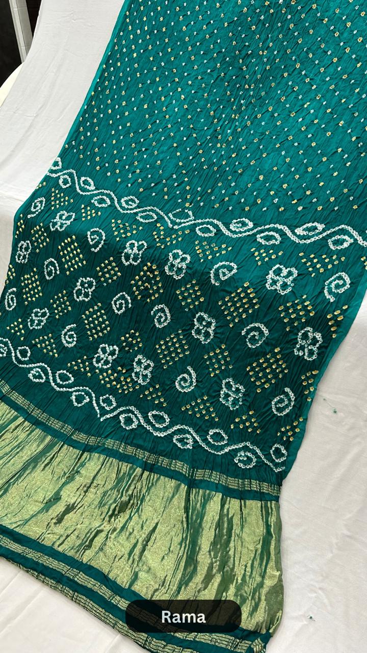 Pure Gaji Hand Bandhej Saree (Model Silk)