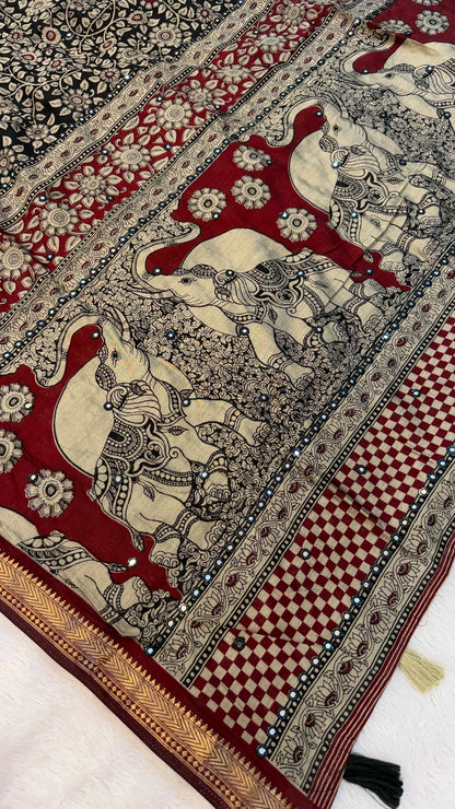 Pure Mul Cotten Mirror Saree