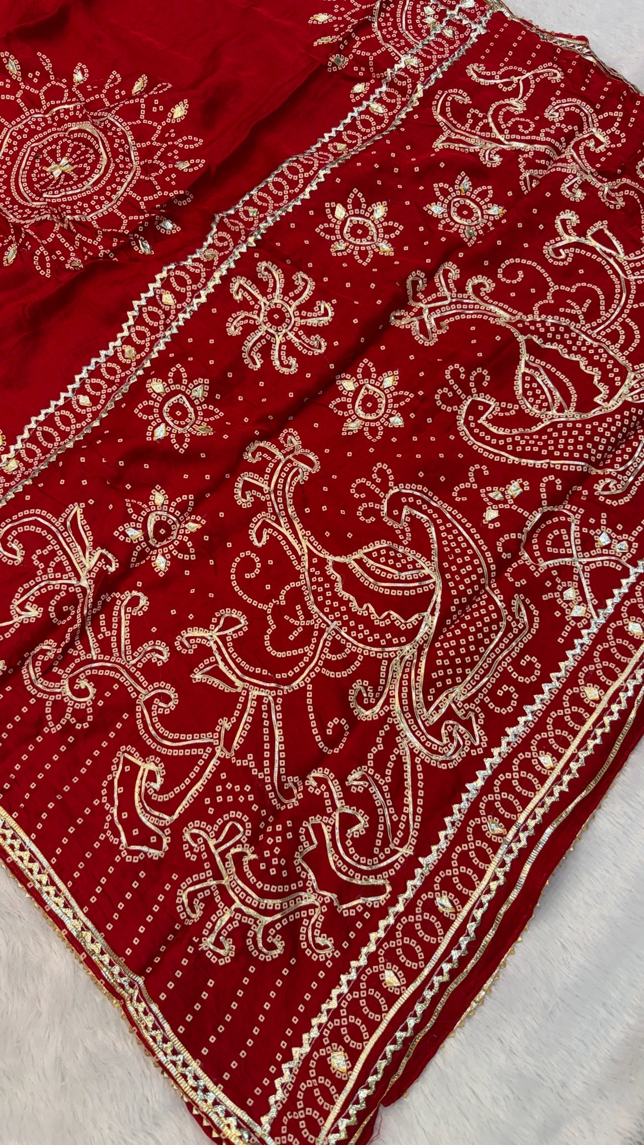 Royal Gottapatti Silk Bandhej Saree (RED-VS)