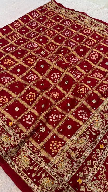 Traditional Gharchola Saree - 4074