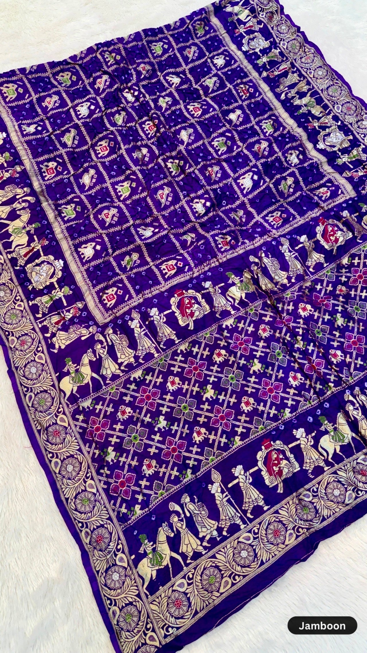 The Real Rajawadi Hand Bandhani Saree