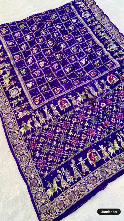 The Real Rajawadi Hand Bandhani Saree