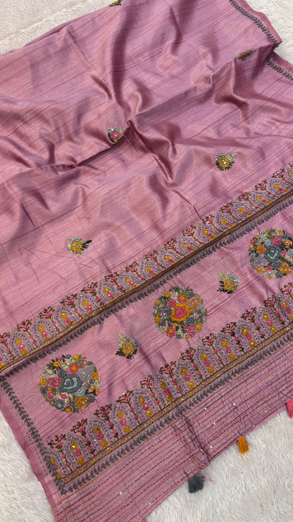 Hand Boutique French Knot Unn Work Saree (Vol.4)