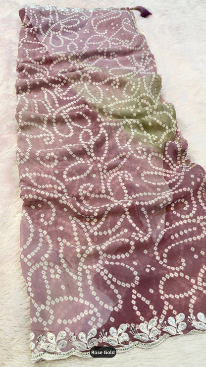 Bollywood Bandhani Saree (Pure Chiffon)