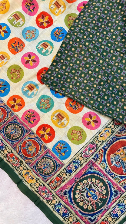 Tusser Silk Kalamkari Saree Vol.16
