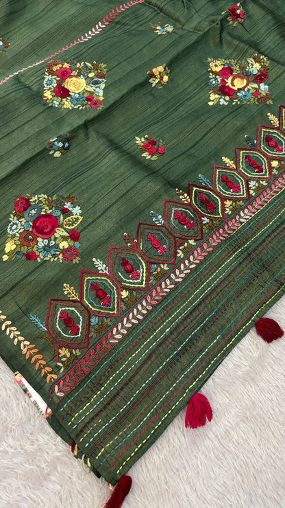 Hand Boutique French Knot Unn Work Saree (Vol.13)