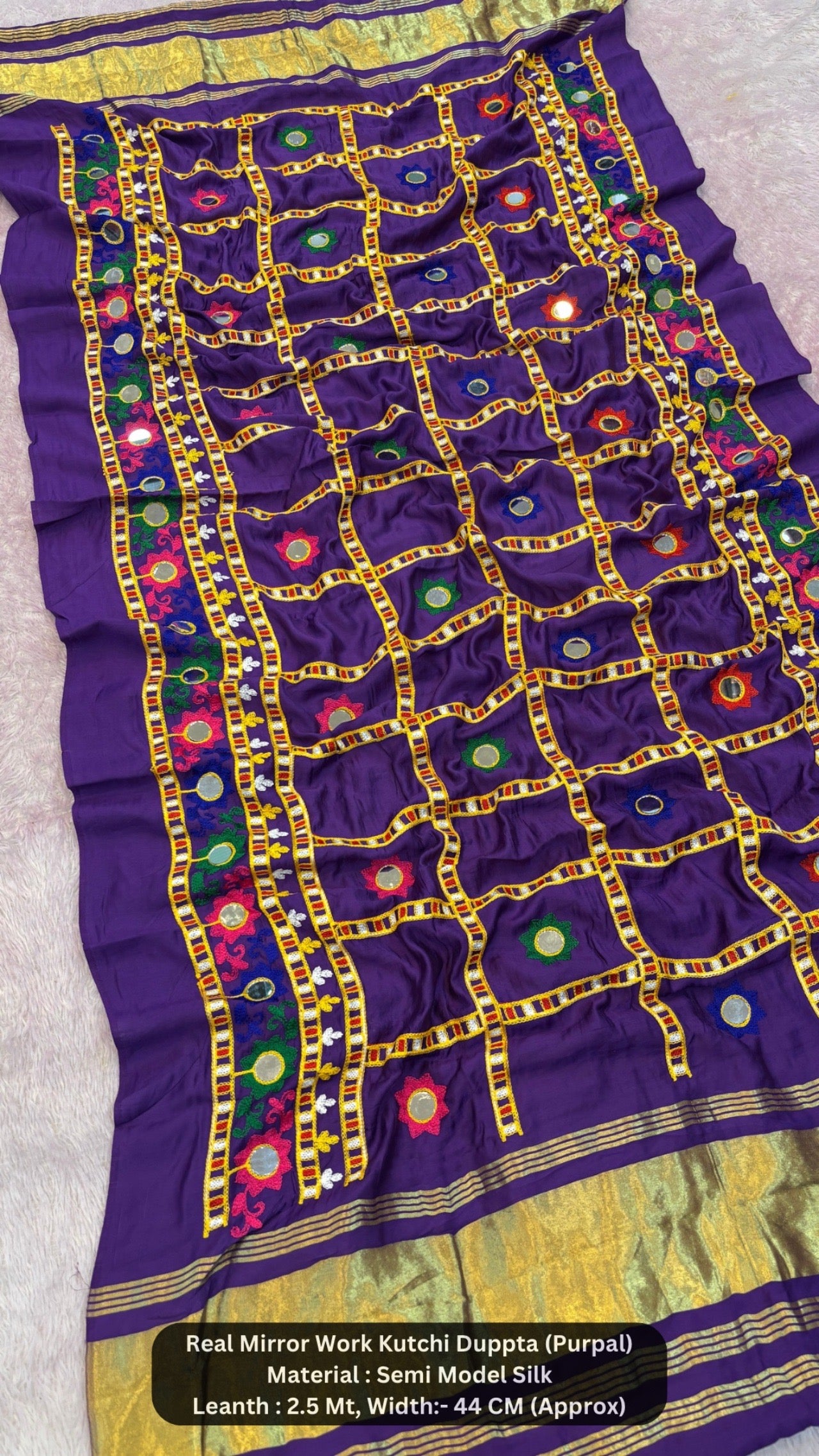 Real Mirror Kutchi Work Duppta (70+ Original Mirror)