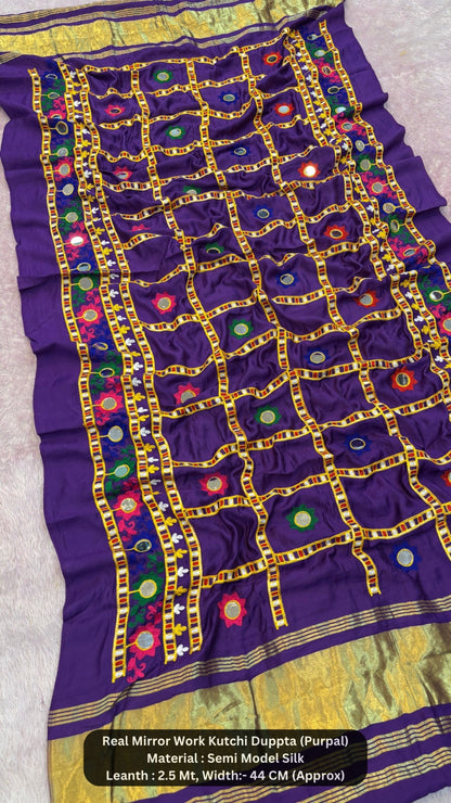 Real Mirror Kutchi Work Duppta (70+ Original Mirror)