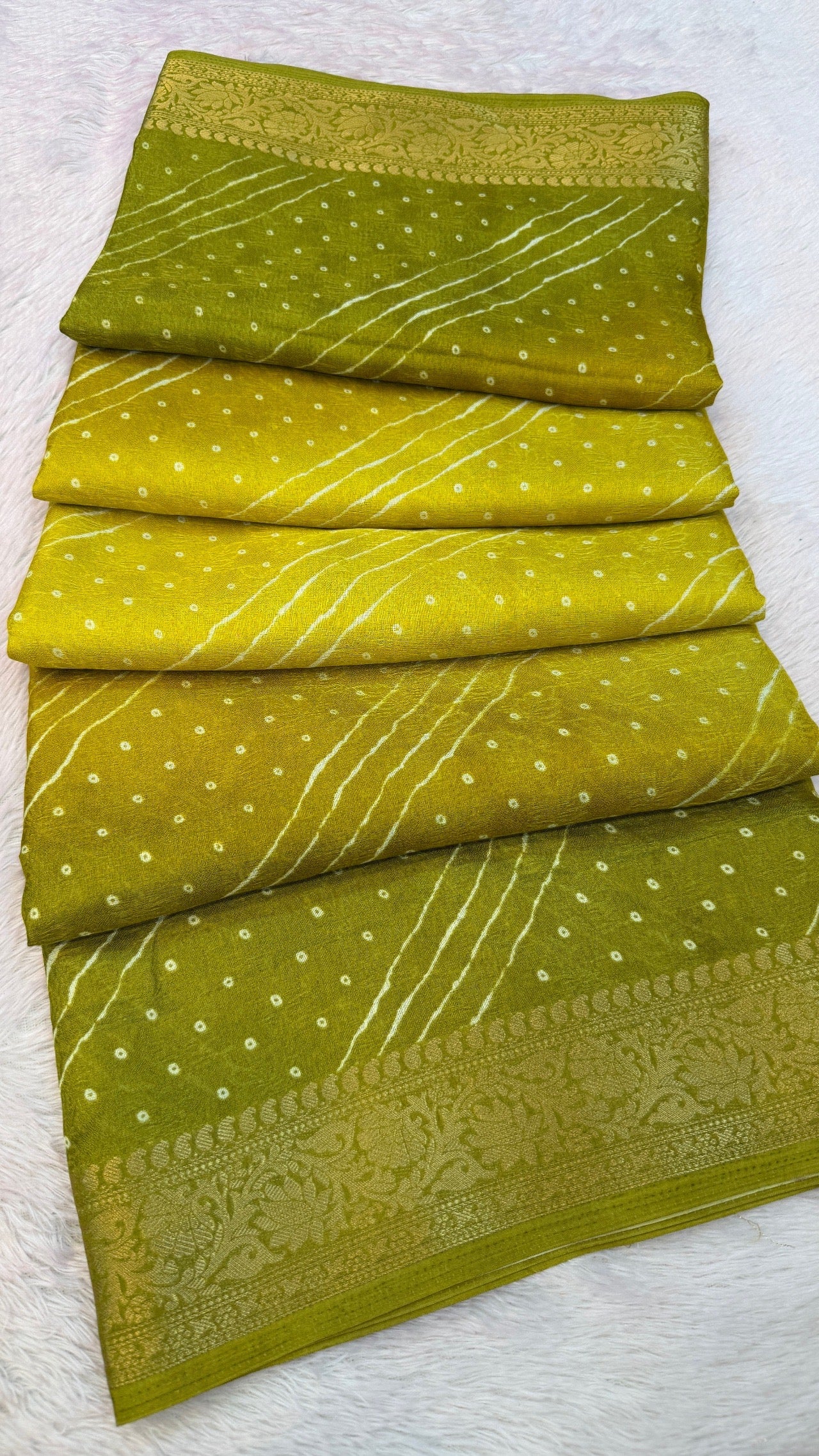Chiffon Multi Lehariya Saree - Festive Special
