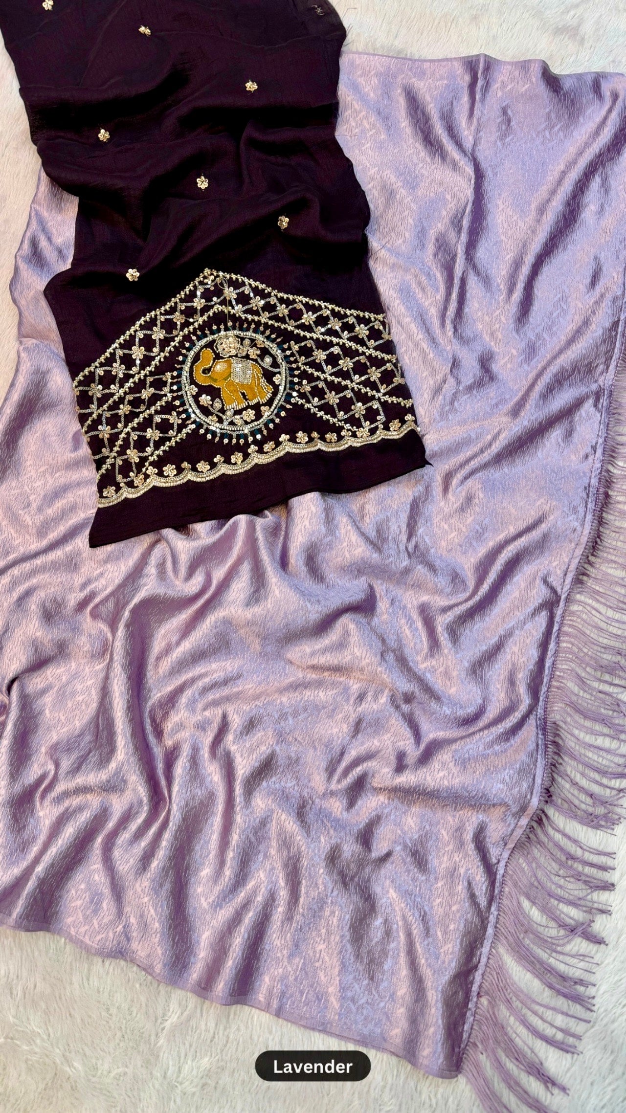 Party Wear Saree With Handwork Blouse